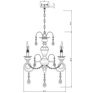 Samiyah 5-Light Rustic Gold Crystal Chandelier