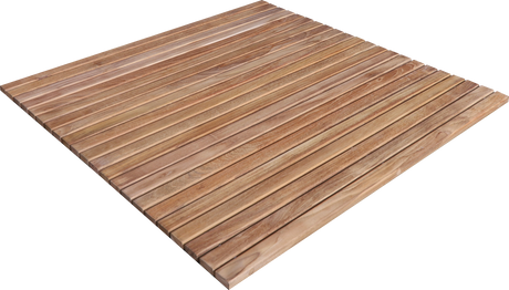Sapporo Teak Shower and Bath String Mat with Rubber Footing 30″ x 30″