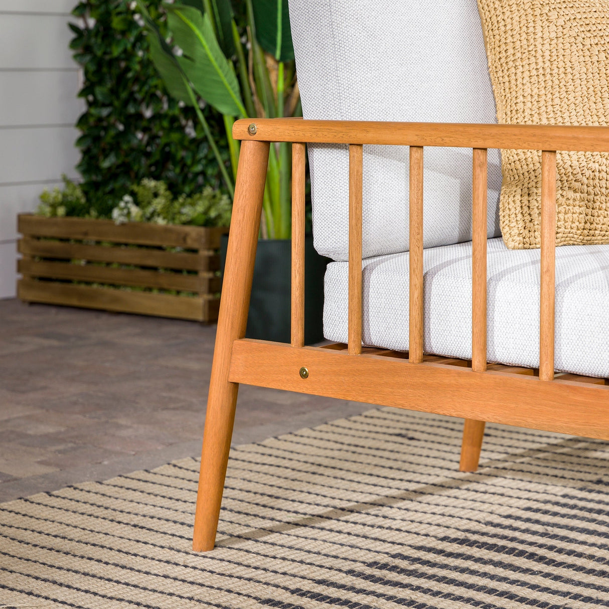 Sedona Modern Wood Spindle Patio Lounge Chair