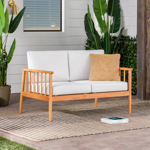 Sedona Modern Wood Spindle Patio Loveseat