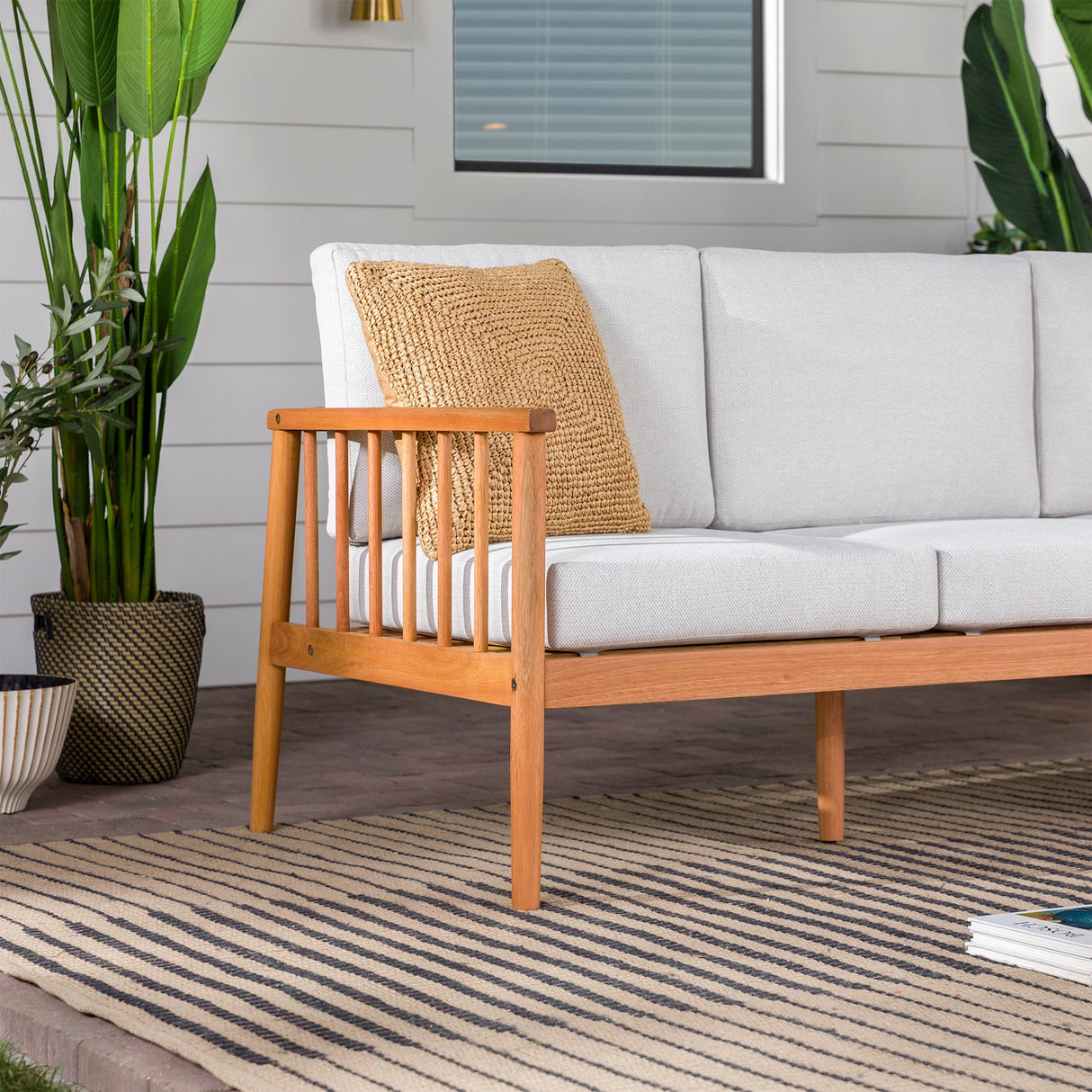 Sedona Modern Wood Spindle Patio Sofa