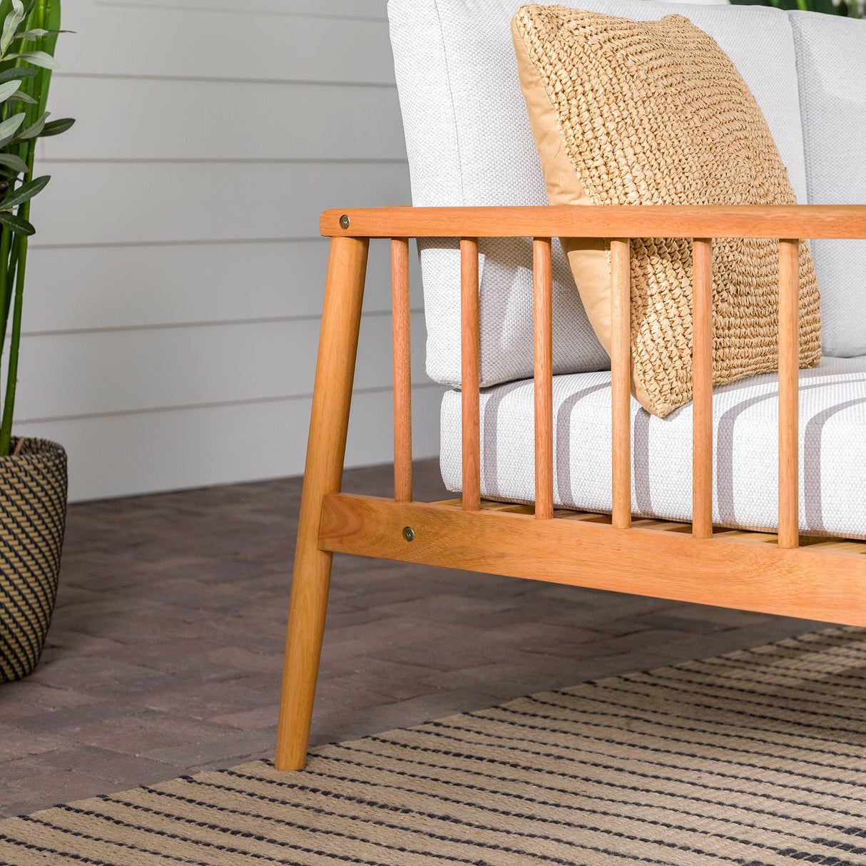 Sedona Modern Wood Spindle Patio Sofa