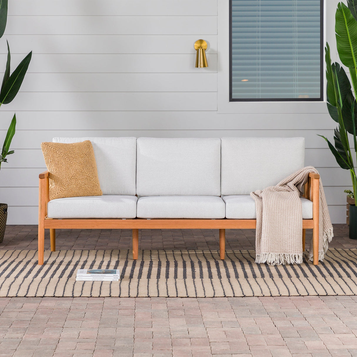 Sedona Modern Wood Spindle Patio Sofa