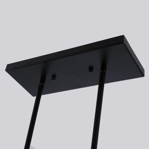 Seppo 4-Light Matt Black and Golden Kitchen Island Pendant