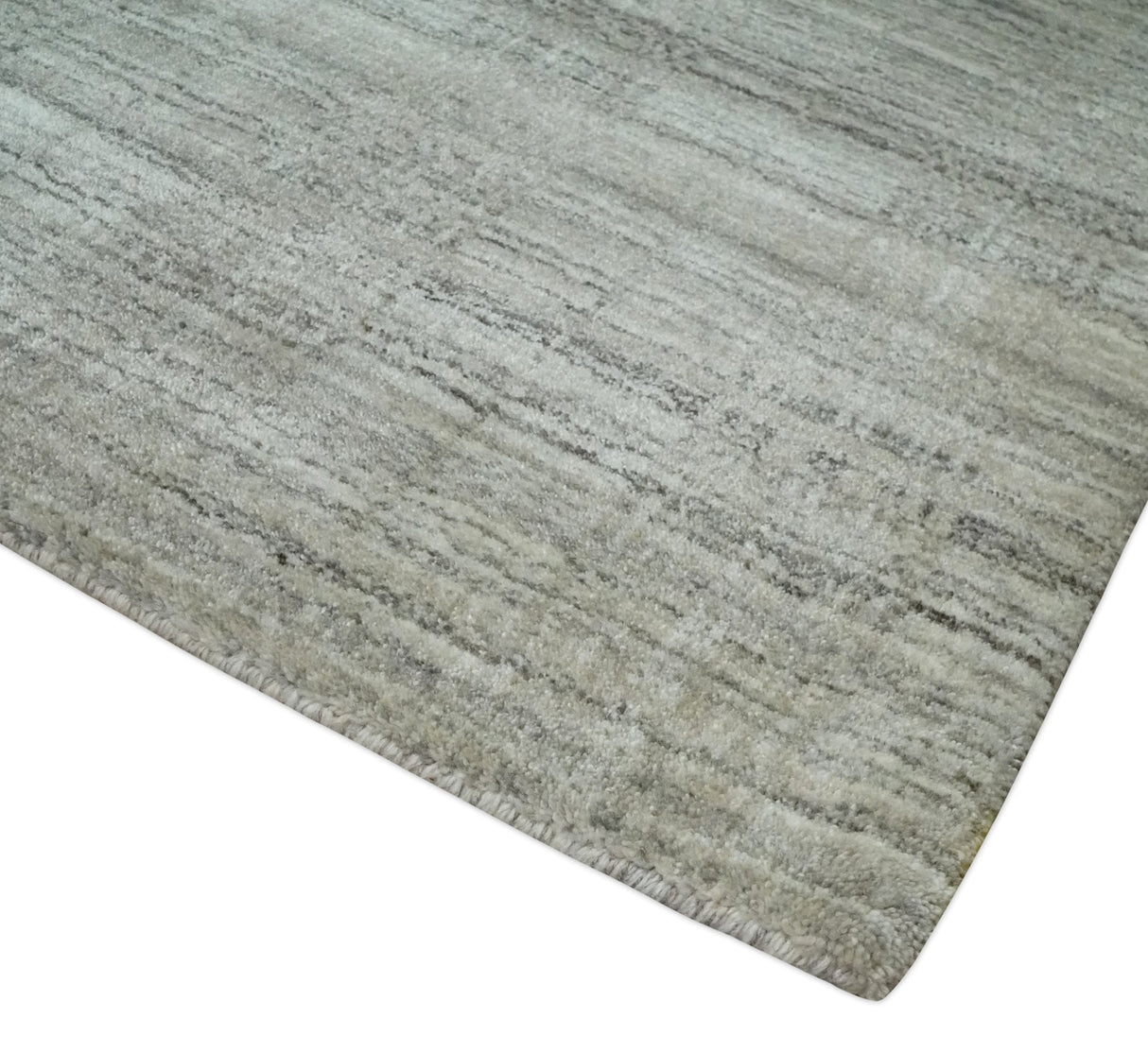 Shaded Beige, Camel and Brown Scandinavian 8x10 Hand Made Blended Wool Flatwoven Area Rug | KE34