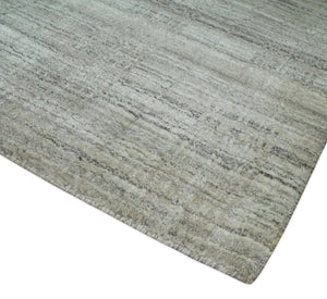 Shaded Beige, Camel and Brown Scandinavian 8x10 Hand Made Blended Wool Flatwoven Area Rug | KE34