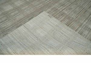 Shaded Beige, Camel and Brown Scandinavian 8x10 Hand Made Blended Wool Flatwoven Area Rug | KE34