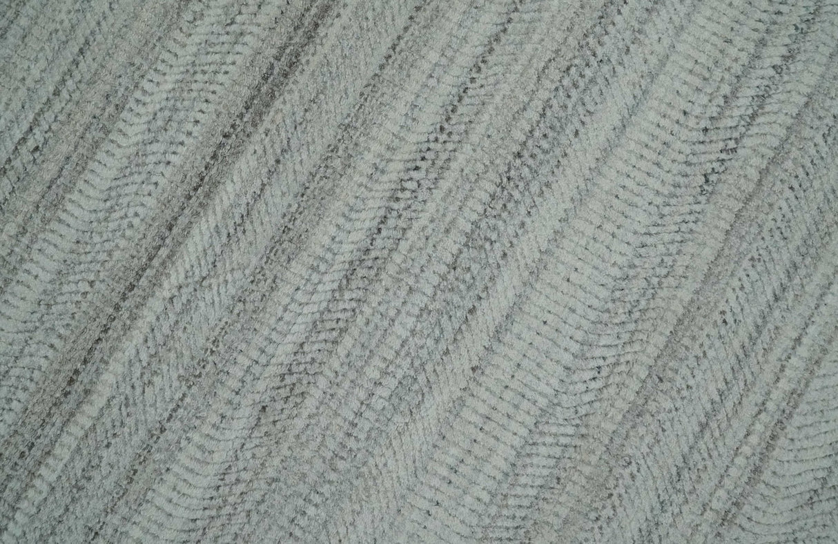 Shaded Beige, Camel and Brown Scandinavian 8x10 Hand Made Blended Wool Flatwoven Area Rug | KE4