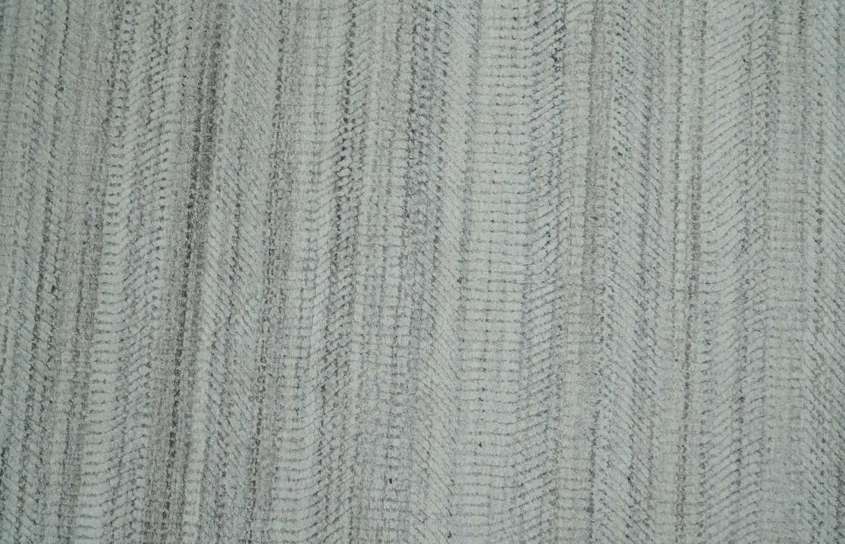 Shaded Beige, Camel and Brown Scandinavian 8x10 Hand Made Blended Wool Flatwoven Area Rug | KE4