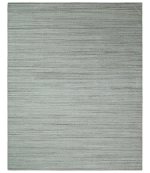 Shaded Beige, Camel and Brown Scandinavian 8x10 Hand Made Blended Wool Flatwoven Area Rug | KE4
