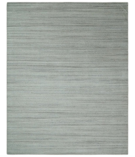 Shaded Beige, Camel and Brown Scandinavian 8x10 Hand Made Blended Wool Flatwoven Area Rug | KE4