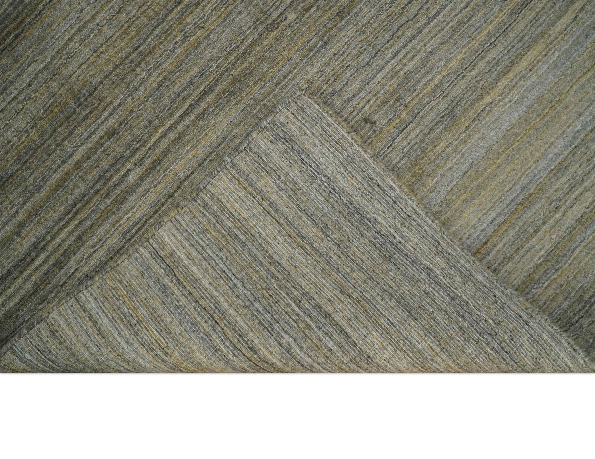 Shaded Beige Scandinavian 5x7 Blended Bamboo Silk Flatwoven Area Rug, Dinning, Kids Rug | HL45