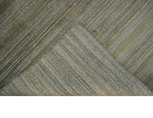 Shaded Beige Scandinavian 5x7 Blended Bamboo Silk Flatwoven Area Rug, Dinning, Kids Rug | HL45