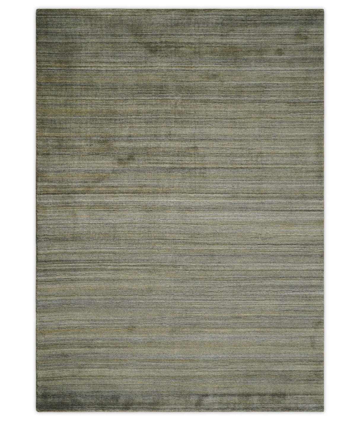 Shaded Beige Scandinavian 5x7 Blended Bamboo Silk Flatwoven Area Rug, Dinning, Kids Rug | HL45