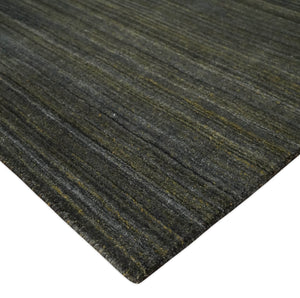 Shaded Olive and Gray Scandinavian 5x7 Blended bamboo Silk Flatwoven Area Rug | HL43