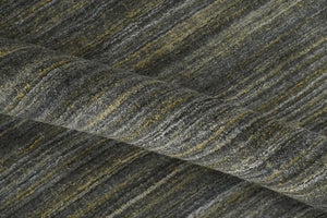 Shaded Olive and Gray Scandinavian 5x7 Blended bamboo Silk Flatwoven Area Rug | HL43