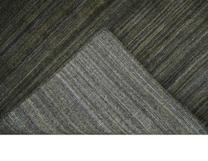 Shaded Olive and Gray Scandinavian 5x7 Blended bamboo Silk Flatwoven Area Rug | HL43
