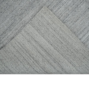 Shaded Silver Gray Scandinavian 5x7 Blended Bamboo Silk Flatwoven Area Rug, Dinning, Kids Rug | HL31