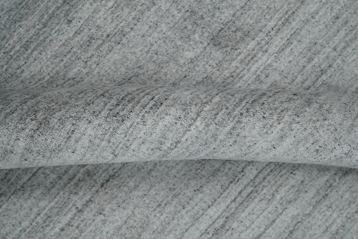 Shaded Silver Gray Scandinavian 5x7 Blended Bamboo Silk Flatwoven Area Rug, Dinning, Kids Rug | HL31