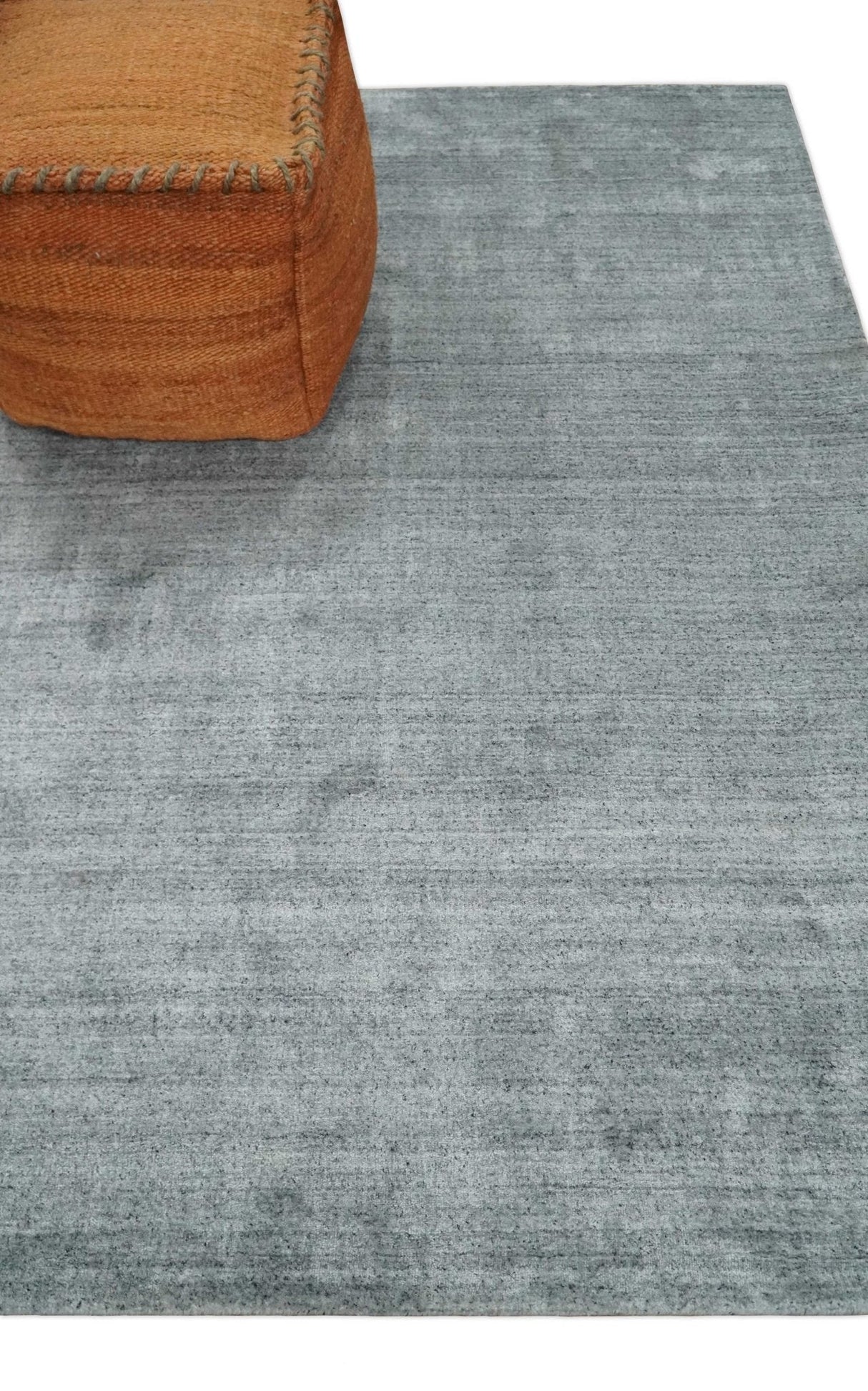 Shaded Silver Scandinavian 5x7 Blended Wool Flatwoven Area Rug, Dinning, Kids Rug | HL29