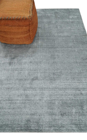 Shaded Silver Scandinavian 5x7 Blended Wool Flatwoven Area Rug, Dinning, Kids Rug | HL29