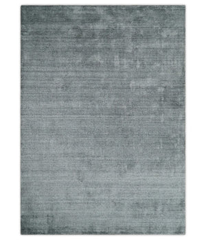 Shaded Silver Scandinavian 5x7 Blended Wool Flatwoven Area Rug, Dinning, Kids Rug | HL29