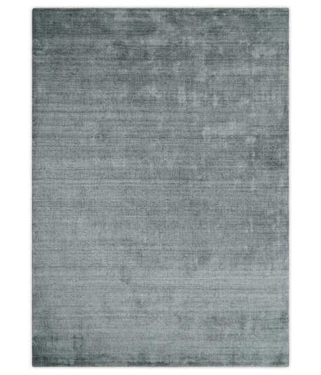 Shaded Silver Scandinavian 5x7 Blended Wool Flatwoven Area Rug, Dinning, Kids Rug | HL29