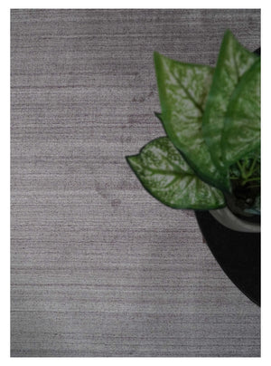 Shaded Solid Lavender purple Scandinavian 5x7 Blended bamboo Silk Flatwoven Area Rug | HL40