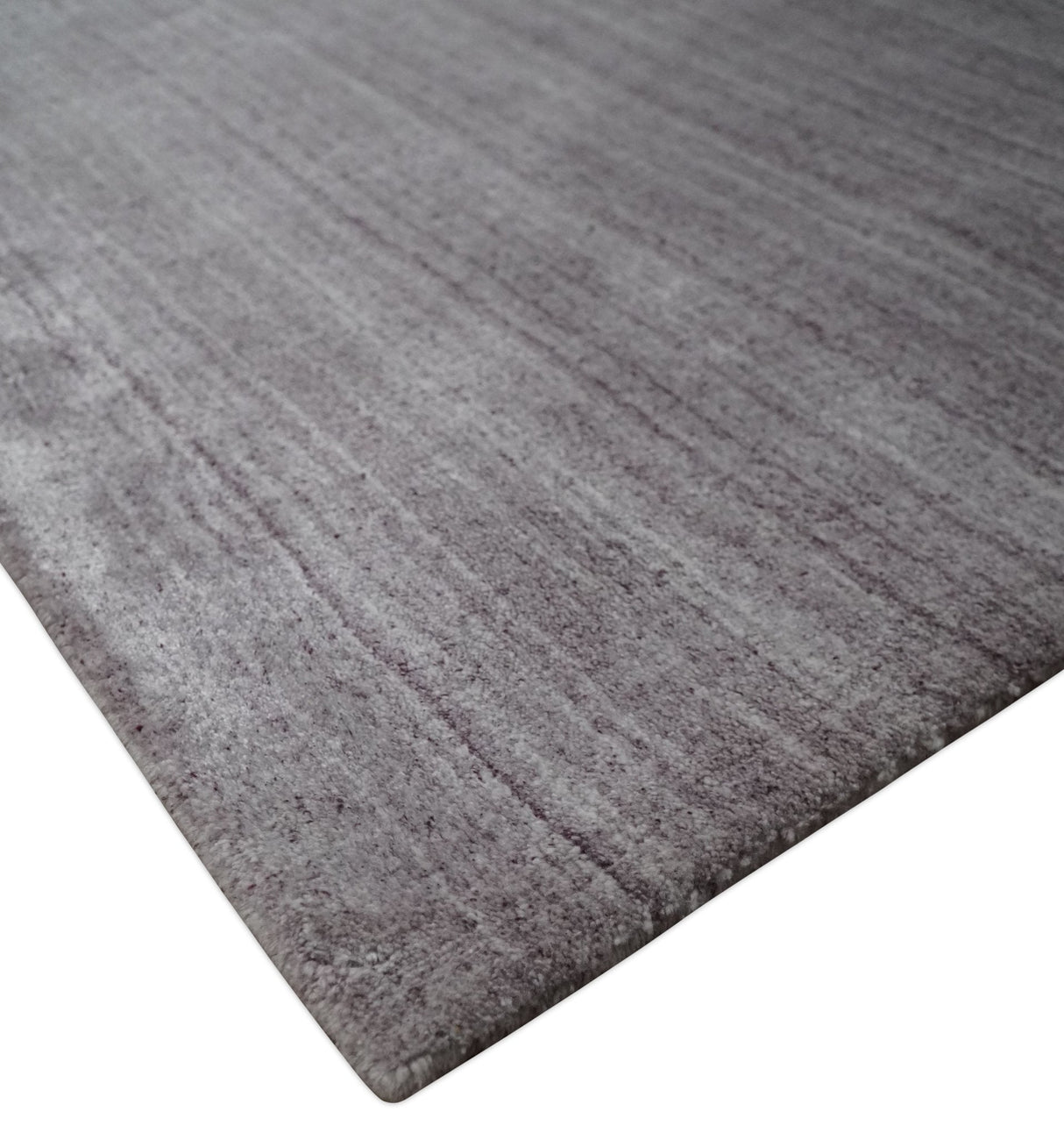 Shaded Solid Lavender purple Scandinavian 5x7 Blended bamboo Silk Flatwoven Area Rug | HL40