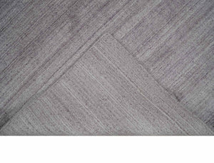 Shaded Solid Lavender purple Scandinavian 5x7 Blended bamboo Silk Flatwoven Area Rug | HL40