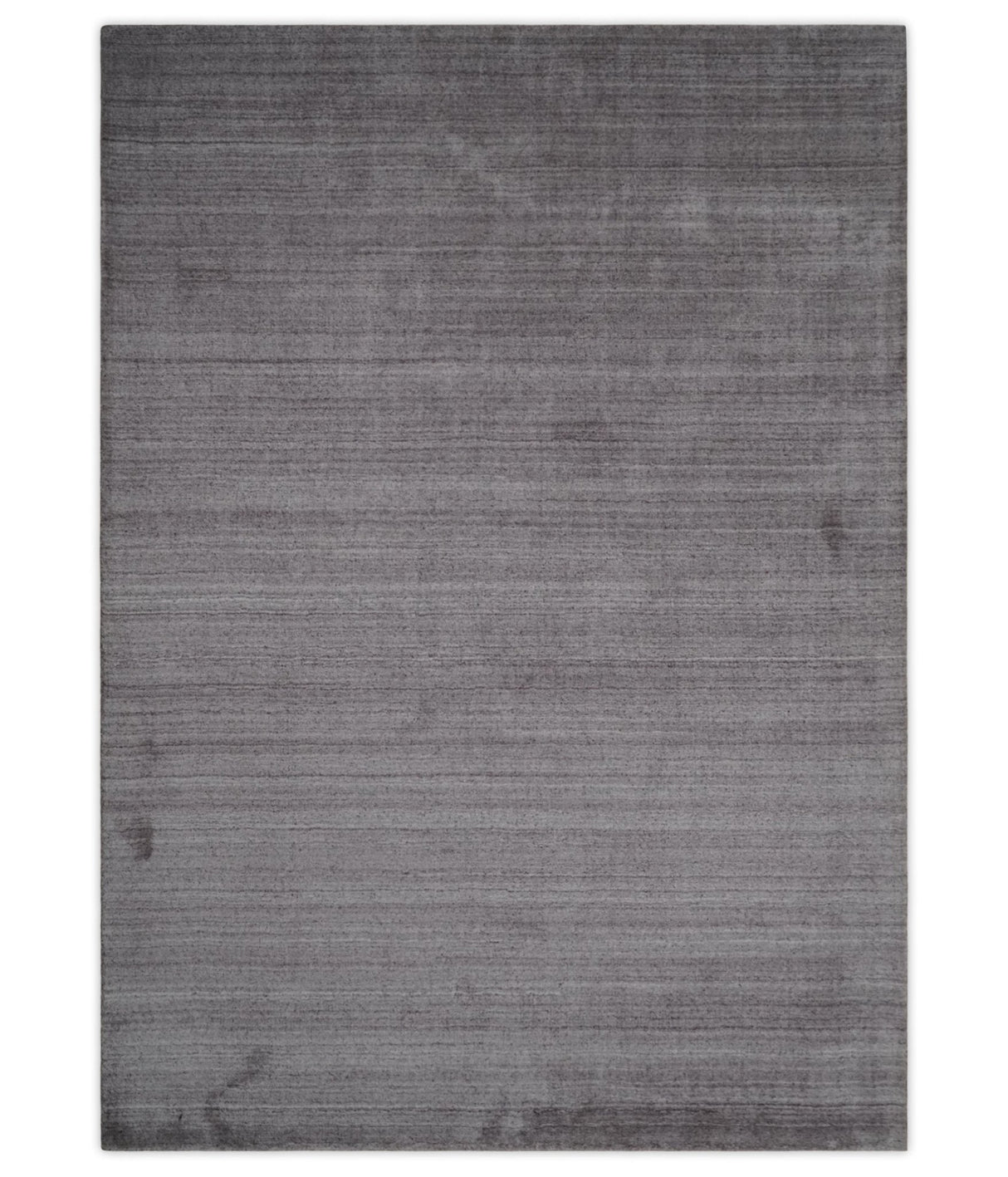 Shaded Solid Lavender purple Scandinavian 5x7 Blended bamboo Silk Flatwoven Area Rug | HL40