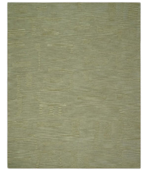 Shades Of Olive Modern Abstract Hand Tufted Custom Made wool rug