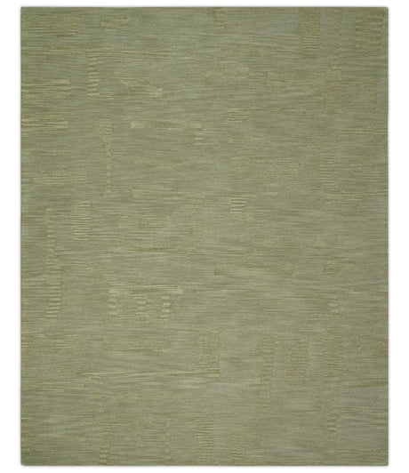 Shades Of Olive Modern Abstract Hand Tufted Custom Made wool rug