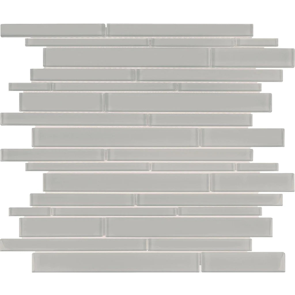 Shadow Random Linear on 11.75"x11.75" Mesh Glass Mosaic Tile Element Series - Aquatica Collection