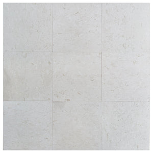 Shell Stone White Limestone Tiles 24"x24" Floor and Wall Tile - Belair Collection