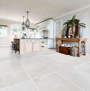 Shell Stone White Limestone Tiles 24"x24" Floor and Wall Tile - Belair Collection