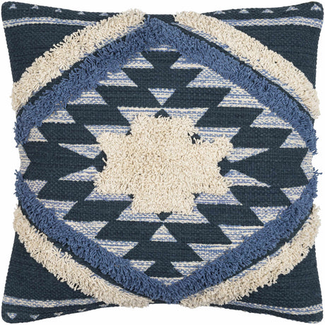 Shepardsville Navy Kilim Geometric Throw Pillow