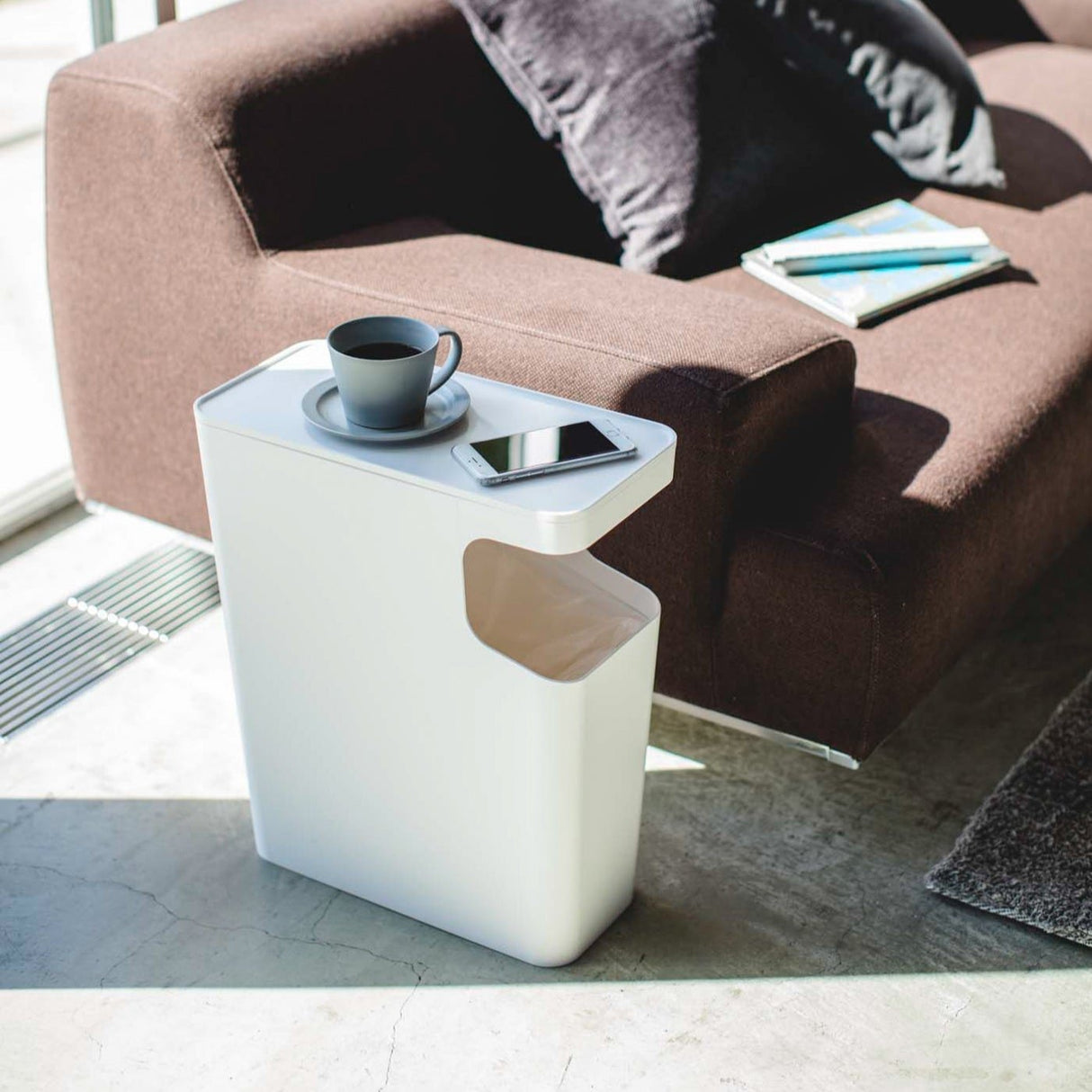 Side Table Trash Can