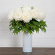 Signature Collection 20” Peony Artificial Arrangement in White Glass Vase