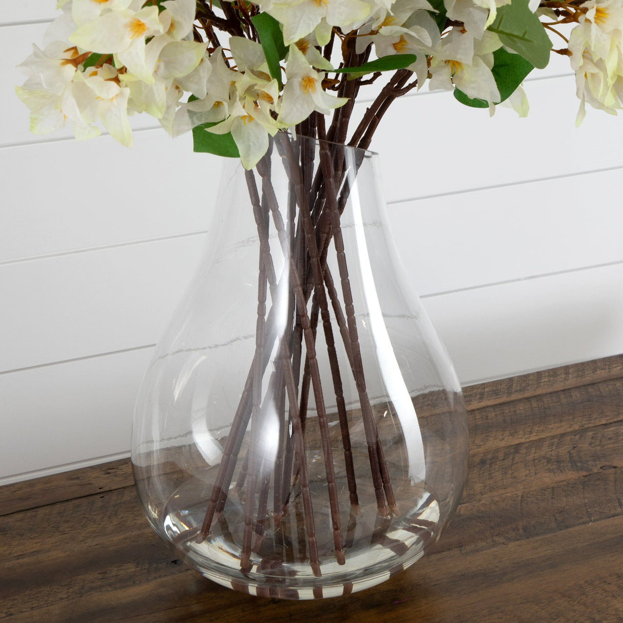 Signature Collection 41” Giant Bougainvillea Artificial Arrangement in Glass Vase