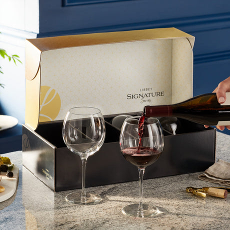 Signature Kentfield Balloon Red Wine Gift Set of 4, 24 ounce