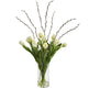 Silk Tulips Artificial Arrangement in Cylinder Vase