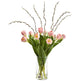 Silk Tulips Artificial Arrangement in Cylinder Vase