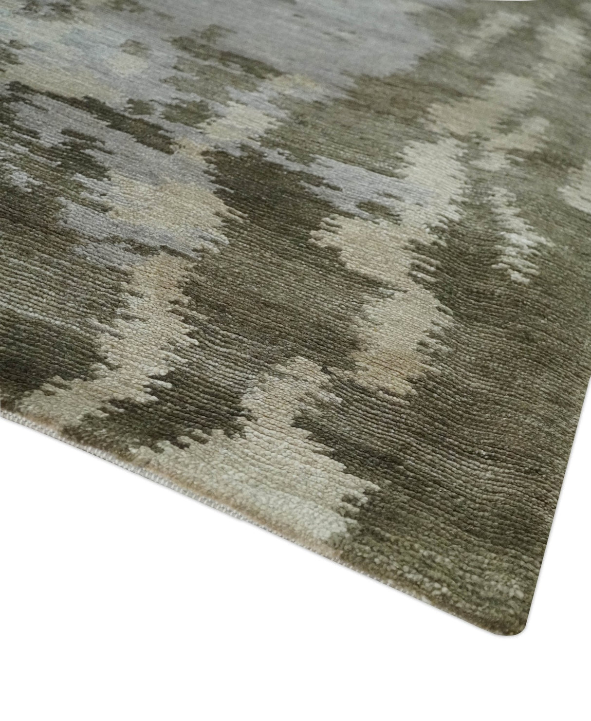 Silver, Beige and Gray Modern Abstract Hand knotted 6x9 Bamboo Silk Area Rug