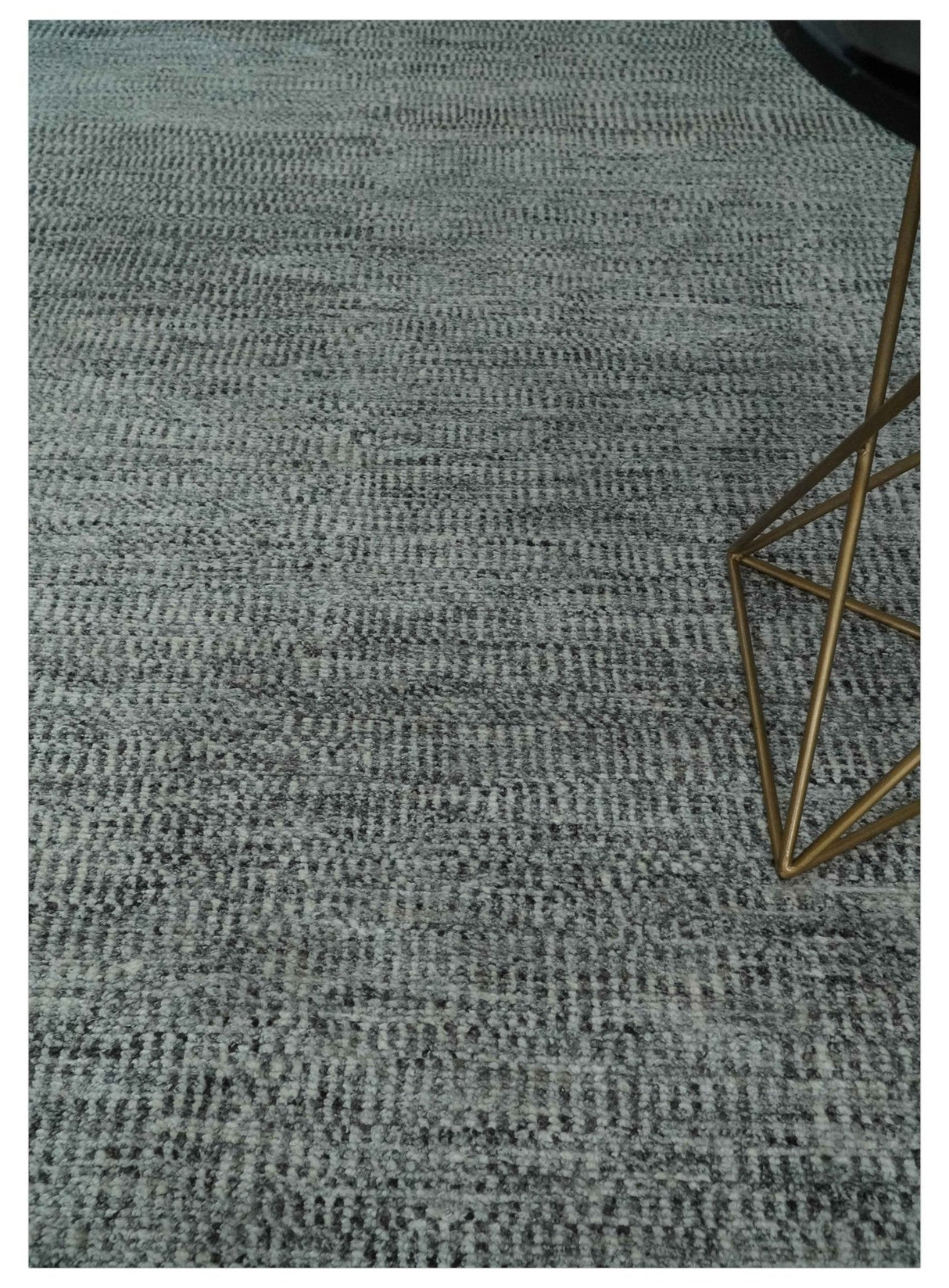 Silver, Gray and Charcoal Contemporary Hand knotted 6.6x10 wool Area Rug