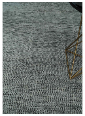 Silver, Gray and Charcoal Contemporary Hand knotted 6.6x10 wool Area Rug