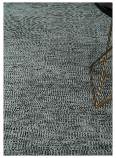 Silver, Gray and Charcoal Contemporary Hand knotted 6.6x10 wool Area Rug