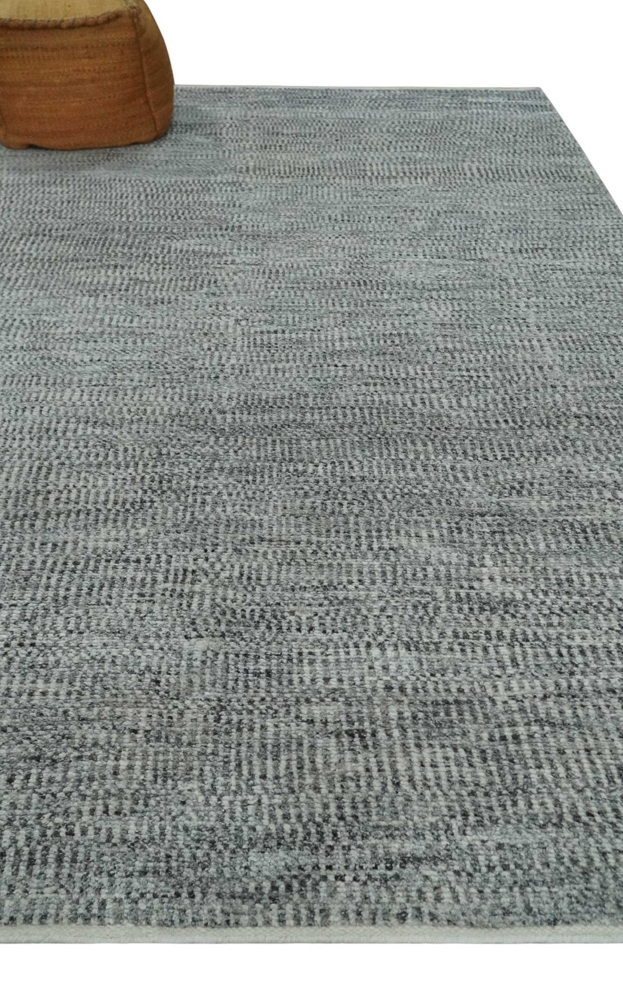 Silver, Gray and Charcoal Contemporary Hand knotted 6.6x10 wool Area Rug