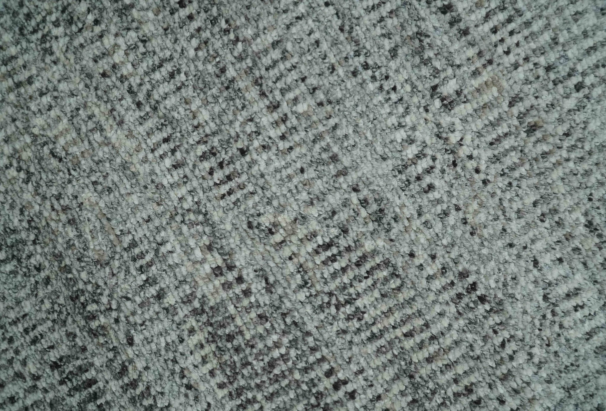 Silver, Gray and Charcoal Contemporary Hand knotted 6.6x10 wool Area Rug
