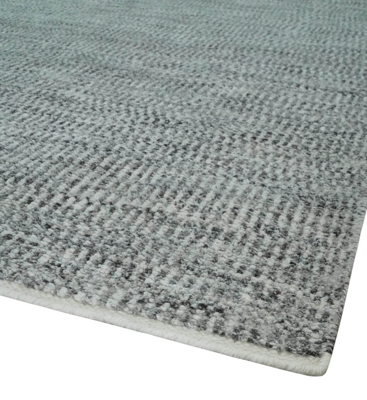 Silver, Gray and Charcoal Contemporary Hand knotted 6.6x10 wool Area Rug